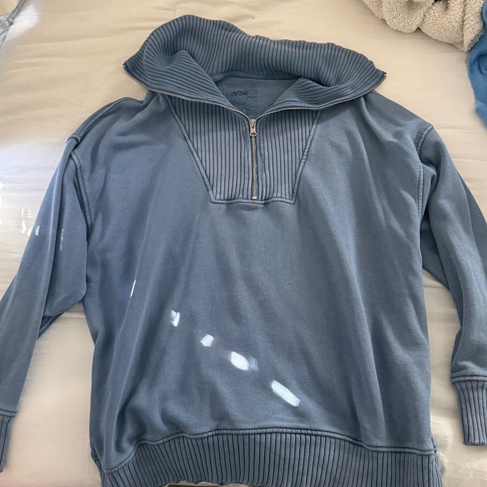 Aerie Blue Half-Zip Sweatshirt